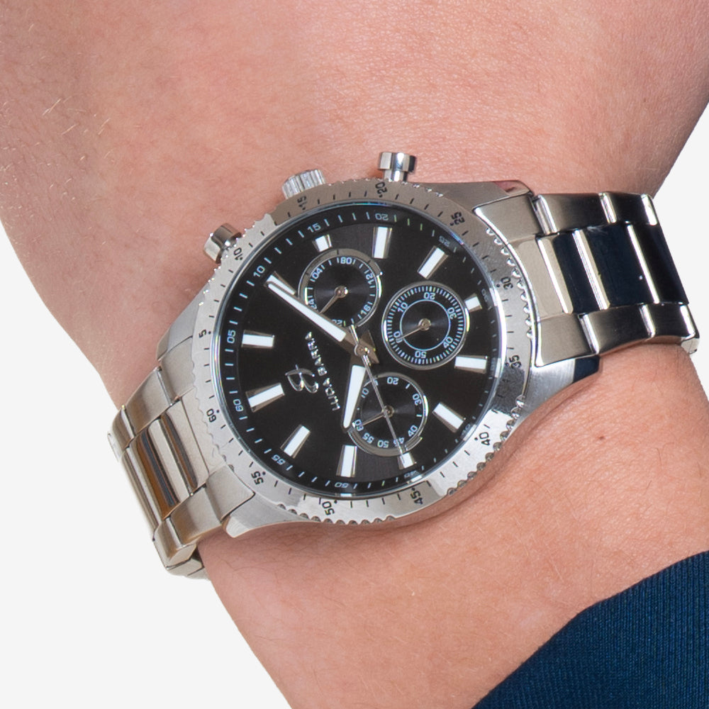 RELOJ DE ACERO PARA HOMBRE ESFERA NEGRA