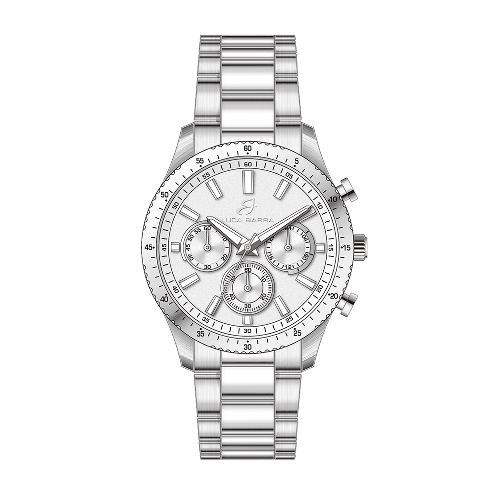 RELOJ DE ACERO PARA HOMBRE ESFERA BLANCA