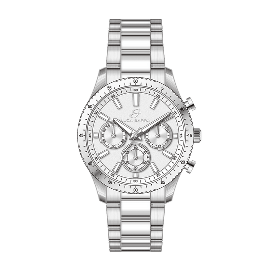 RELOJ DE ACERO PARA HOMBRE ESFERA BLANCA