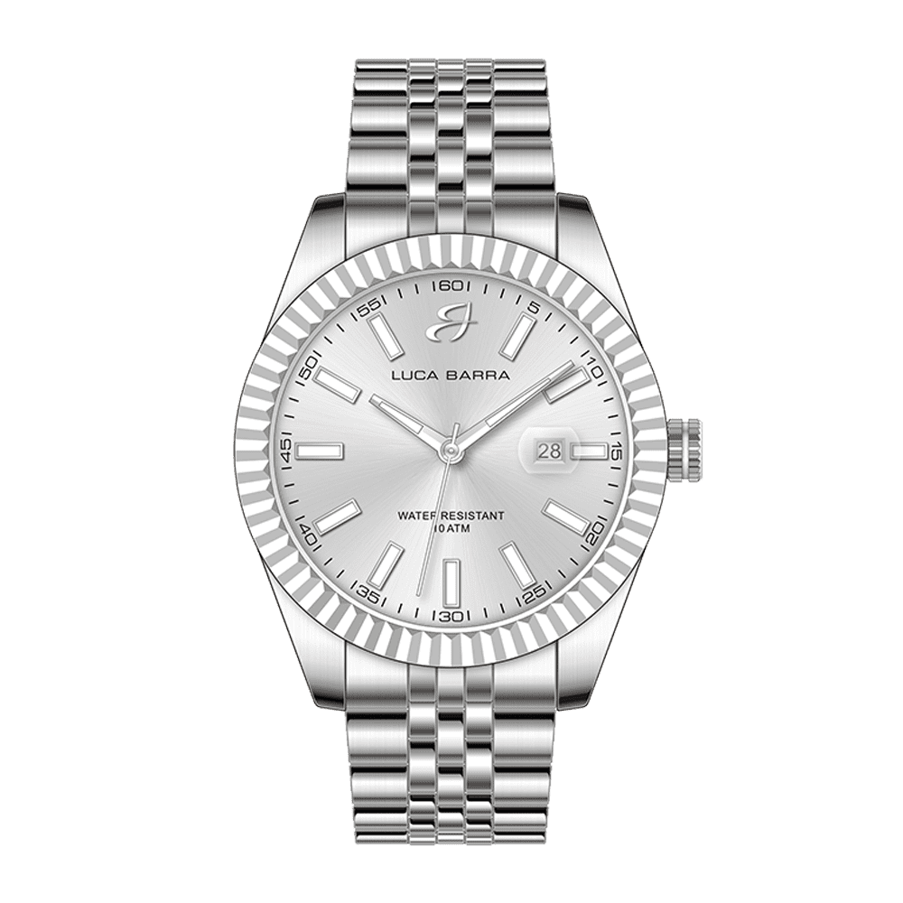 RELOJ DE HOMBRE DE ACERO CON BISEL MOLETEADO