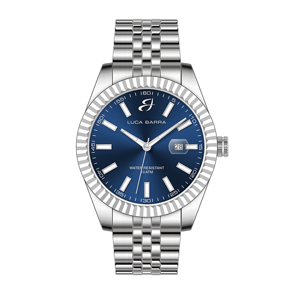 RELOJ DE HOMBRE DE ACERO CON BISEL MOLETEADO