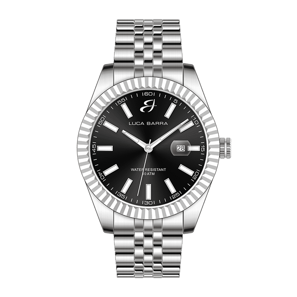 RELOJ DE HOMBRE DE ACERO CON BISEL MOLETEADO