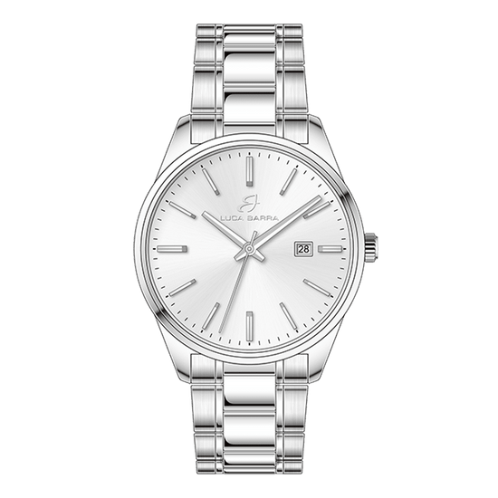 RELOJ DE ACERO PARA HOMBRE ESFERA BLANCA