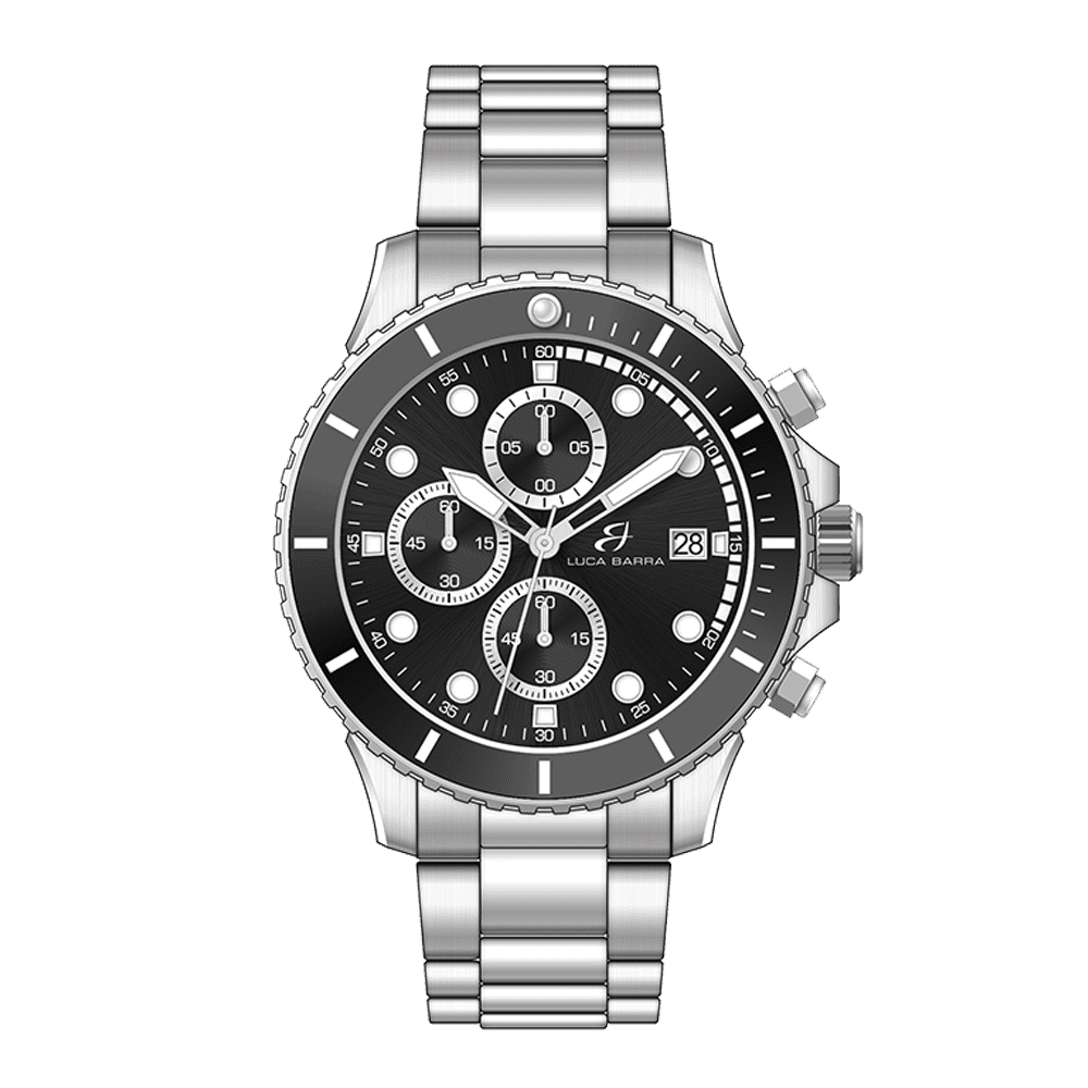 RELOJ DE ACERO PARA HOMBRE ESFERA NEGRA