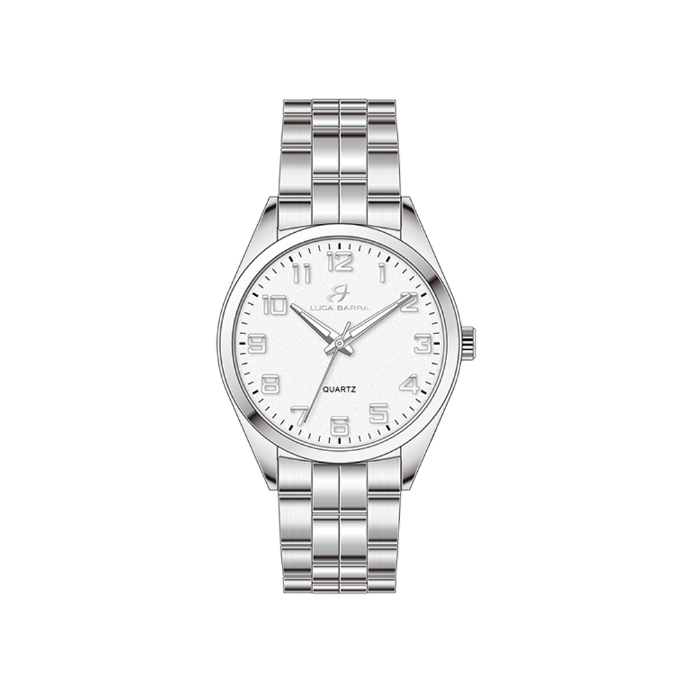 RELOJ DE ACERO PARA HOMBRE ESFERA BLANCA