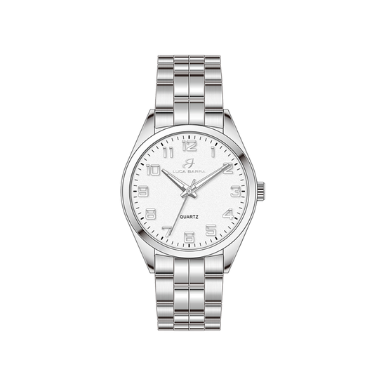 RELOJ DE ACERO PARA HOMBRE ESFERA BLANCA