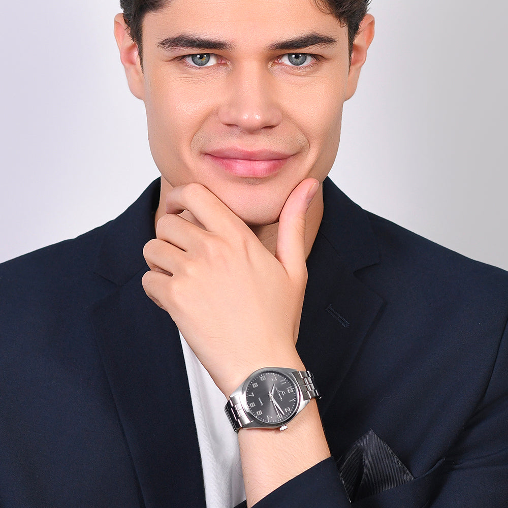 RELOJ DE ACERO PARA HOMBRE ESFERA NEGRA