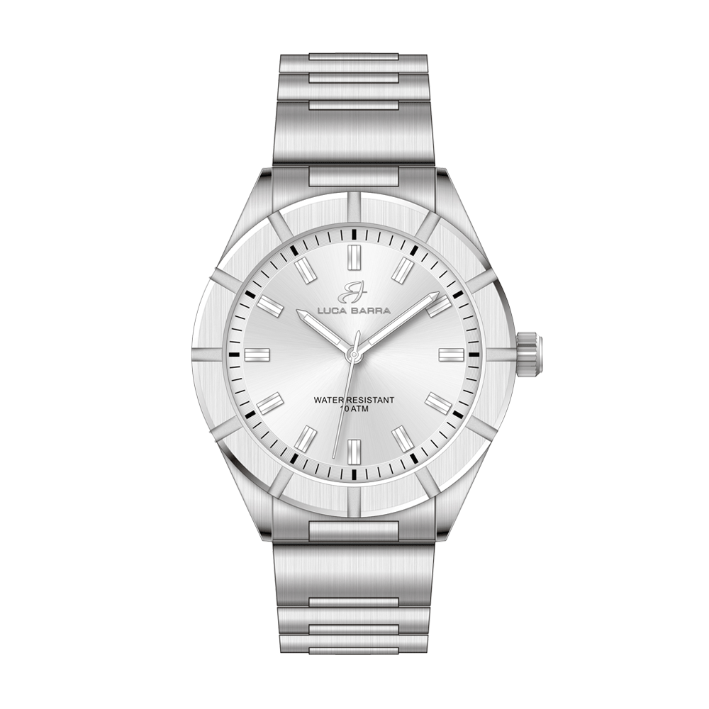 RELOJ DE ACERO PARA HOMBRE ESFERA BLANCA