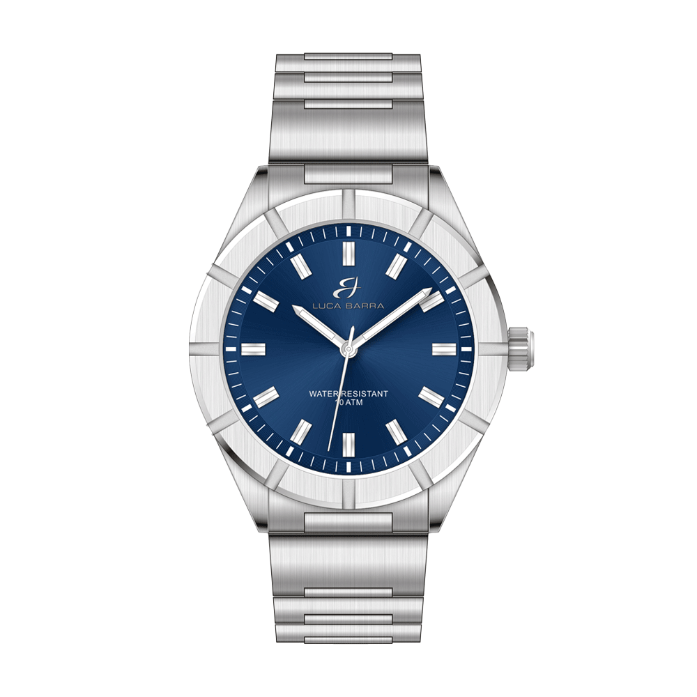 RELOJ DE ACERO PARA HOMBRE ESFERA AZUL