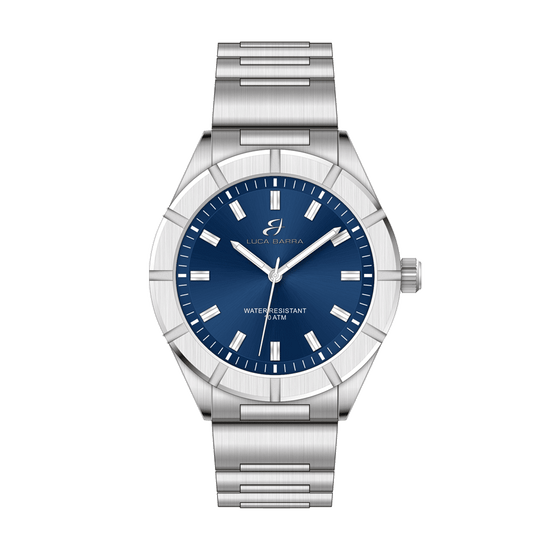 RELOJ DE ACERO PARA HOMBRE ESFERA AZUL