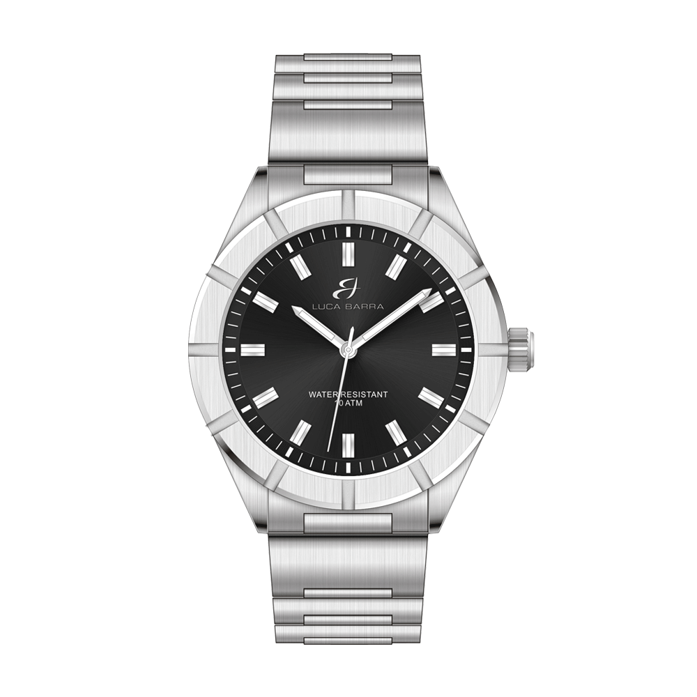 RELOJ DE ACERO PARA HOMBRE ESFERA NEGRA