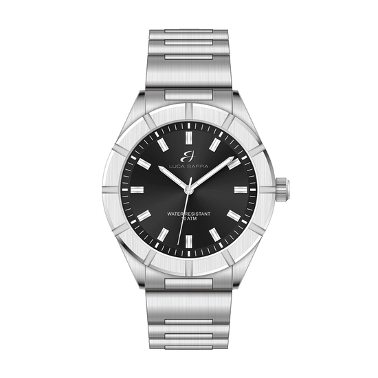 RELOJ DE ACERO PARA HOMBRE ESFERA NEGRA