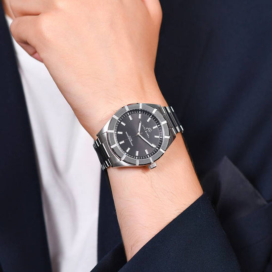 RELOJ DE ACERO PARA HOMBRE ESFERA NEGRA