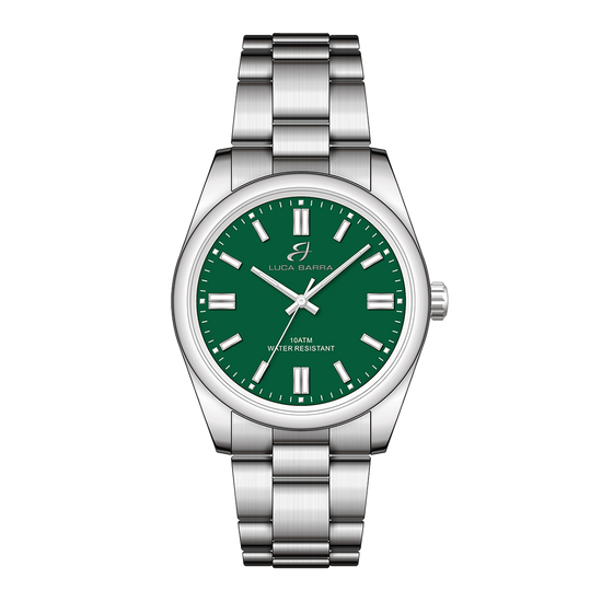 RELOJ DE ACERO CON ESFERA VERDE