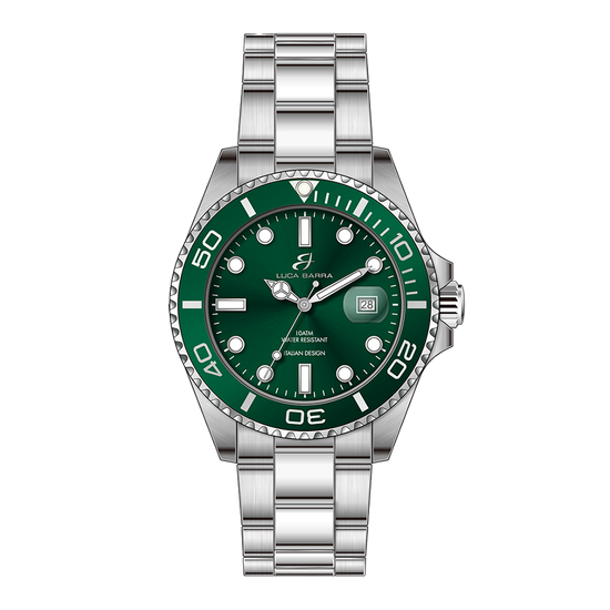 RELOJ CON CAJA DE ACERO BISEL VERDE ESFERA VERDE