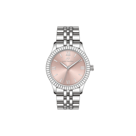 RELOJ DE SEÑORA CON CAJA DE ACERO ESFERA ROSA