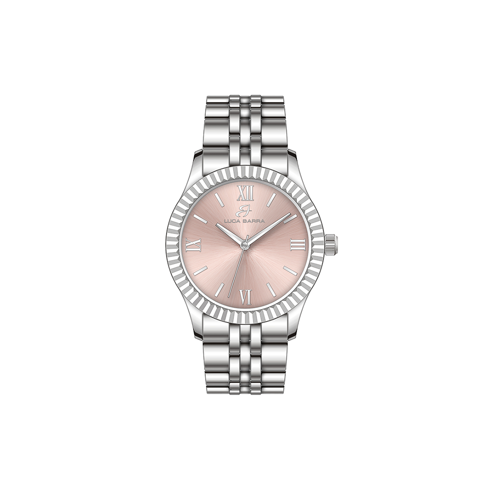 RELOJ DE SEÑORA CON CAJA DE ACERO ESFERA ROSA