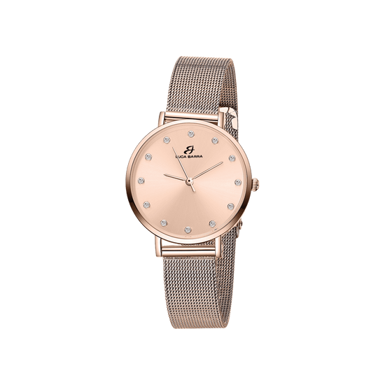 RELOJ DE MUJER CON CAJA DE ACERO ROSA