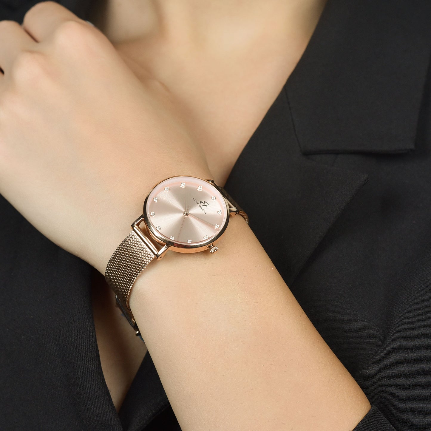RELOJ DE MUJER CON CAJA DE ACERO ROSA