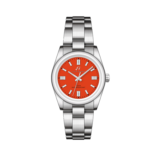 OROLOGIO DONNA IN ACCIAIO CON QUADRANTE ARANCIONE