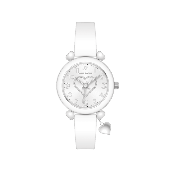 RELOJ DE SILICONA BLANCO PARA MUJER CON CORAZÓN