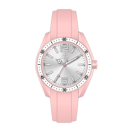 RELOJ DE SEÑORA DE SILICONA ROSA Y BLANCA
