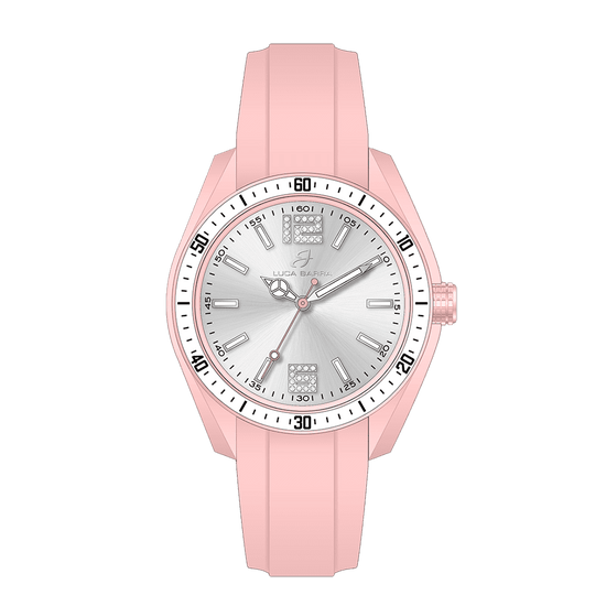 RELOJ DE SEÑORA DE SILICONA ROSA Y BLANCA