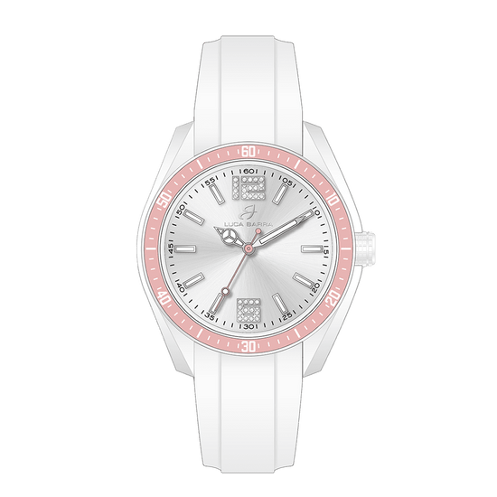 RELOJ DE SEÑORA DE SILICONA ROSA Y BLANCA