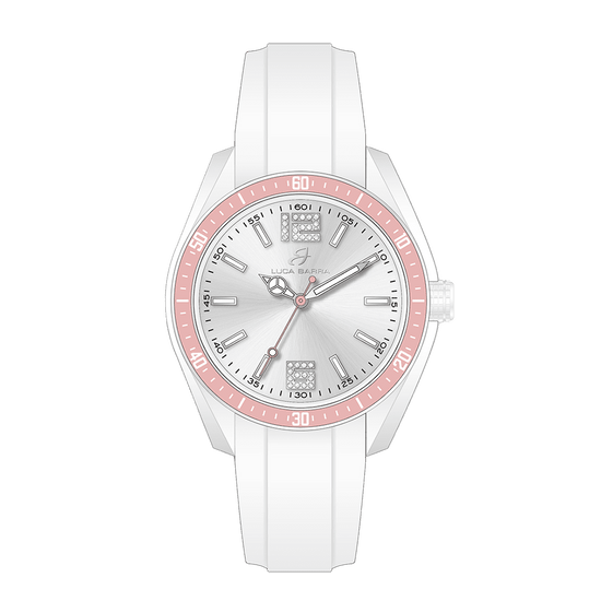 RELOJ DE SEÑORA DE SILICONA ROSA Y BLANCA