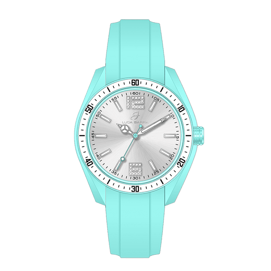 RELOJ DE SILICONA BLANCO Y AGUAMARINA PARA MUJER
