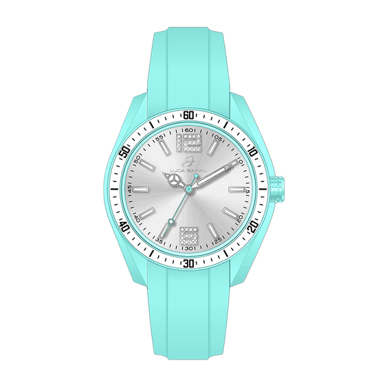 OROLOGIO DONNA IN SILICONE ACQUAMARINA E BIANCO Luca Barra