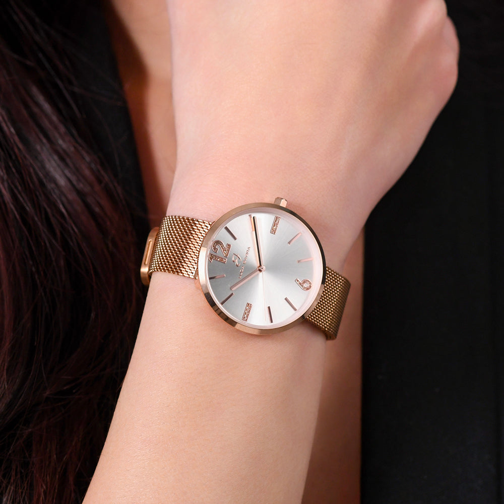 RELOJ MILANO IP ORO ROSA DE MALLA DE ACERO PARA SEÑORA