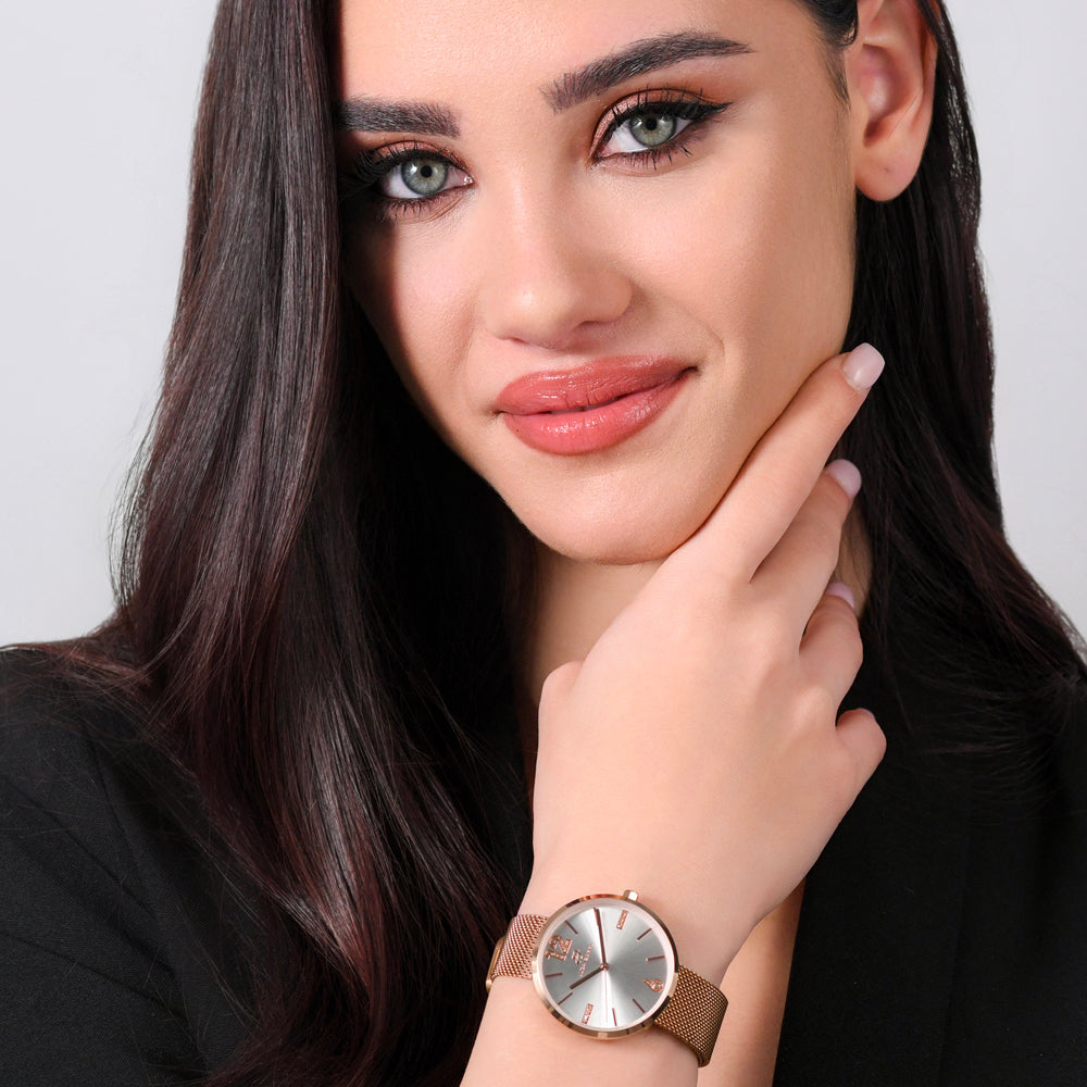 RELOJ MILANO IP ORO ROSA DE MALLA DE ACERO PARA SEÑORA