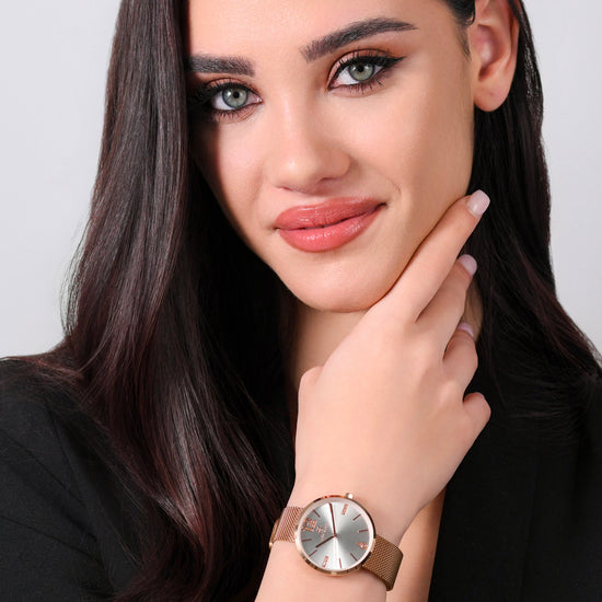RELOJ MILANO IP ORO ROSA DE MALLA DE ACERO PARA SEÑORA