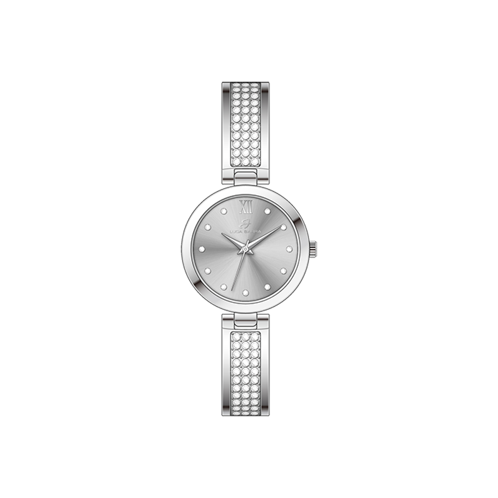 RELOJ DE CRISTAL DE ACERO PARA MUJER CON ESFERA GRIS