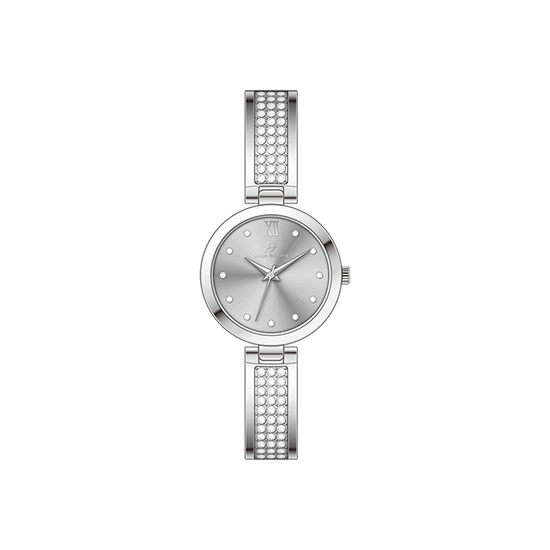 RELOJ DE CRISTAL DE ACERO PARA MUJER CON ESFERA GRIS