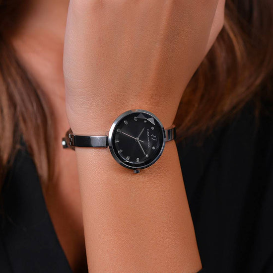 RELOJ SEÑORA ACERO ESFERA NEGRA