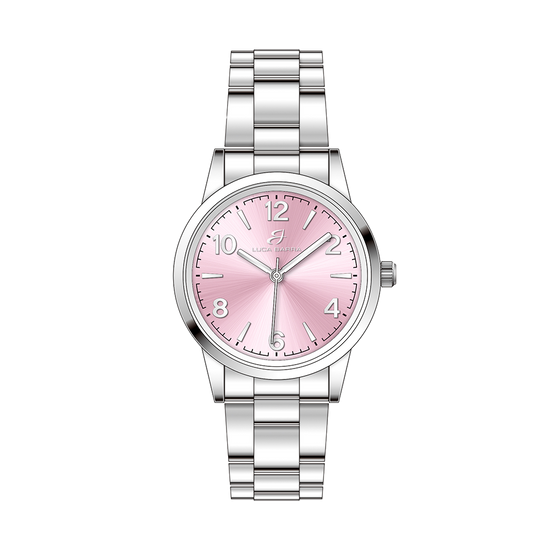 RELOJ DE ACERO PARA MUJER CON ESFERA ROSA