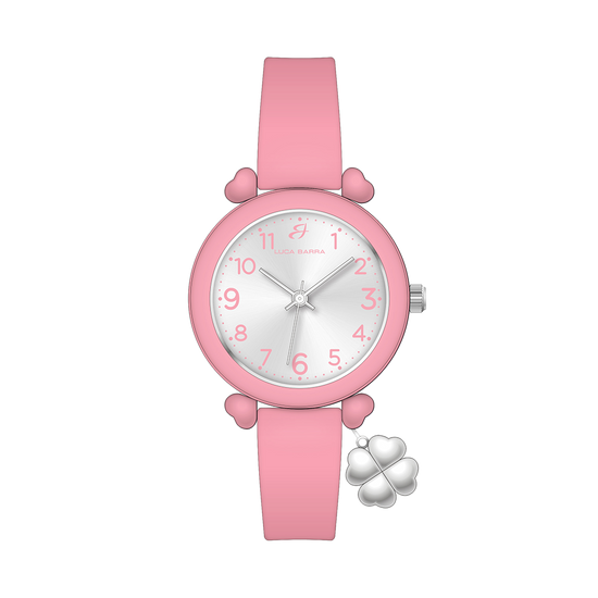 OROLOGIO DONNA ROSA CON CHARM QUADRIFOGLIO