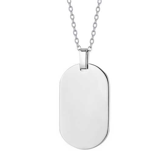 COLLAR DE ACERO PARA HOMBRE CON PLACA PERSONALIZABLE