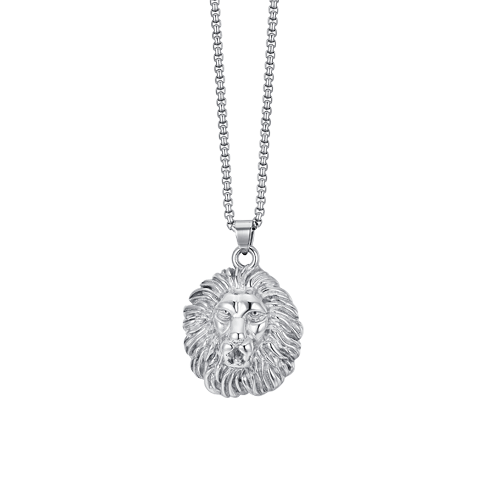 COLLAR DE ACERO CABEZA DE LEÓN