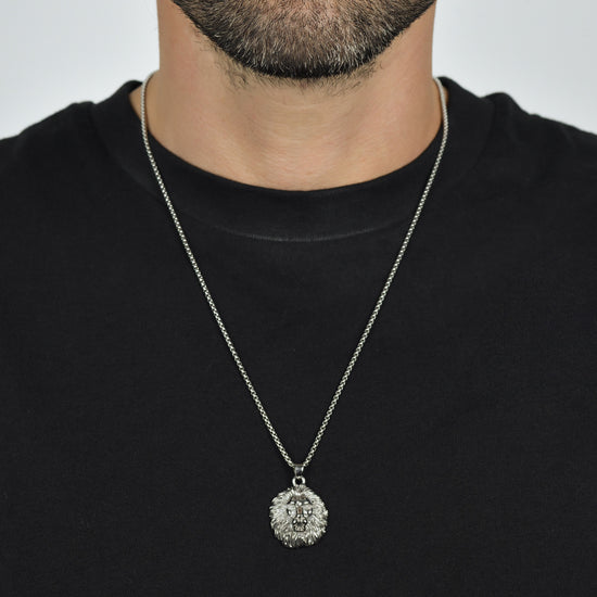 COLLAR DE ACERO CABEZA DE LEÓN