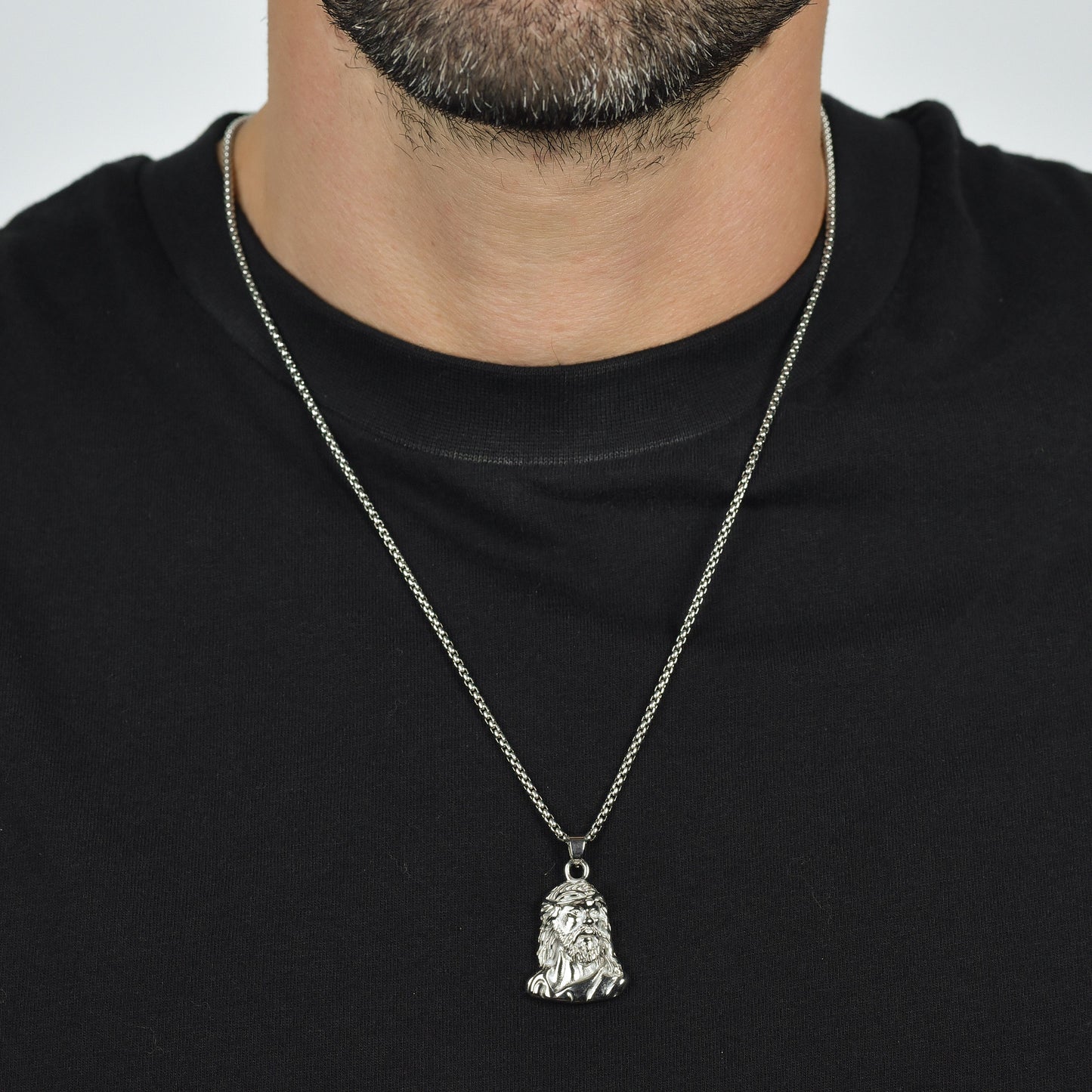 COLLAR DE ACERO PARA HOMBRE HOLY FACE