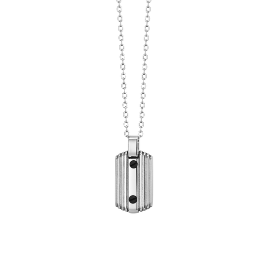 COLLAR DE ACERO PARA HOMBRES CON ELEMENTOS NEGROS