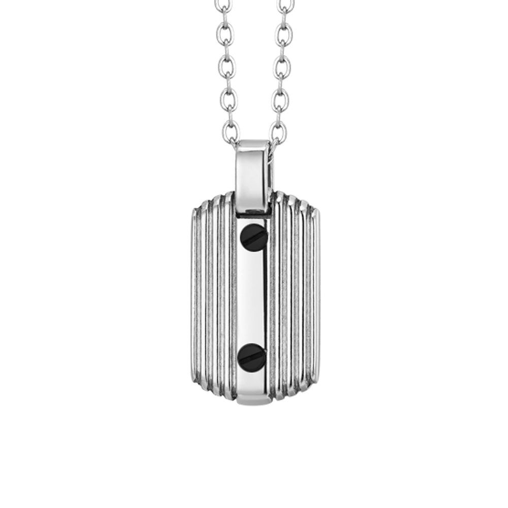 COLLAR DE ACERO PARA HOMBRES CON ELEMENTOS NEGROS