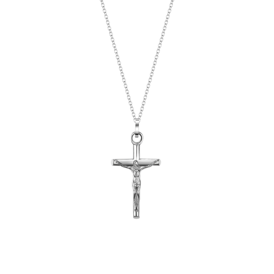 COLLAR DE ACERO PARA HOMBRE CON CRUCIFIJO