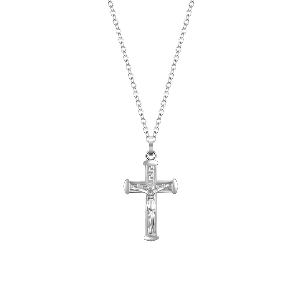 COLLAR DE ACERO PARA HOMBRE CON CRUCIFIJO
