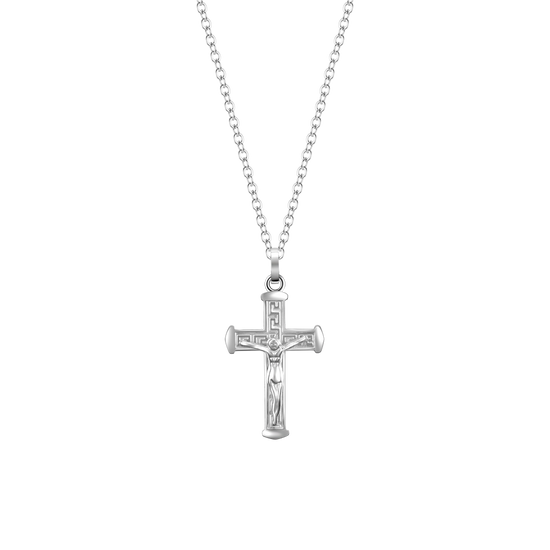 COLLAR DE ACERO PARA HOMBRE CON CRUCIFIJO