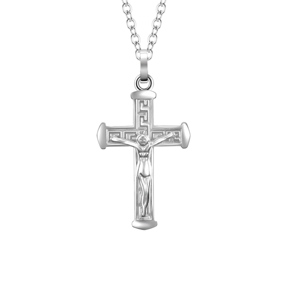 COLLAR DE ACERO PARA HOMBRE CON CRUCIFIJO