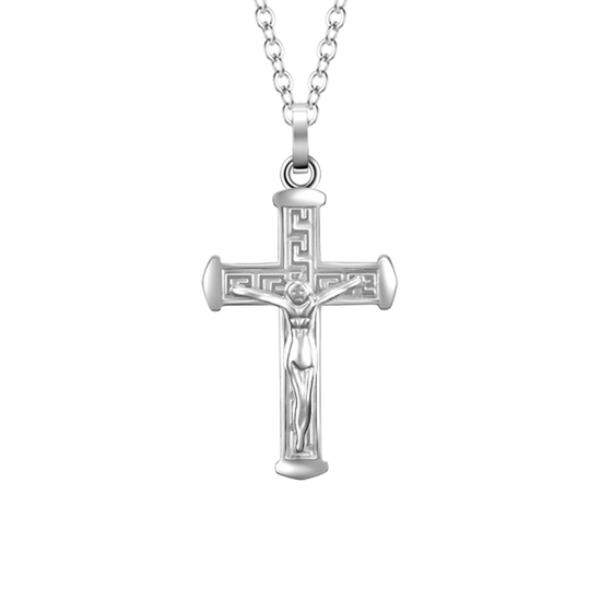 COLLAR DE ACERO PARA HOMBRE CON CRUCIFIJO